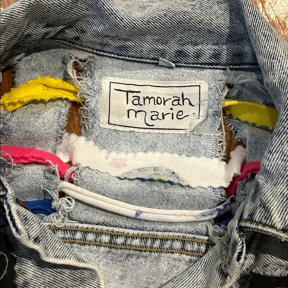 TAMARA MARIE Colorful Denim Jacket with Accents Sz Medium - 1 of a Kind - Picture 2 of 13
